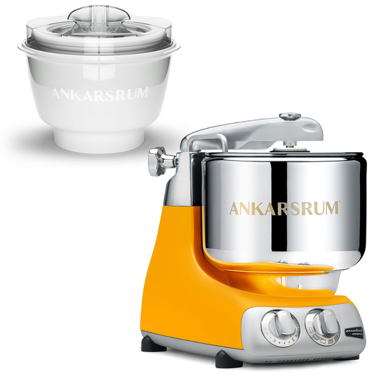Ankarsrum AKM 6230 köksmaskin med glassmaskin, sunbeam yellow
