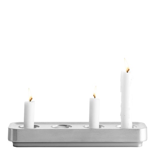 Born in Sweden - Stumpastaken lång 4 ljus Aluminium blank