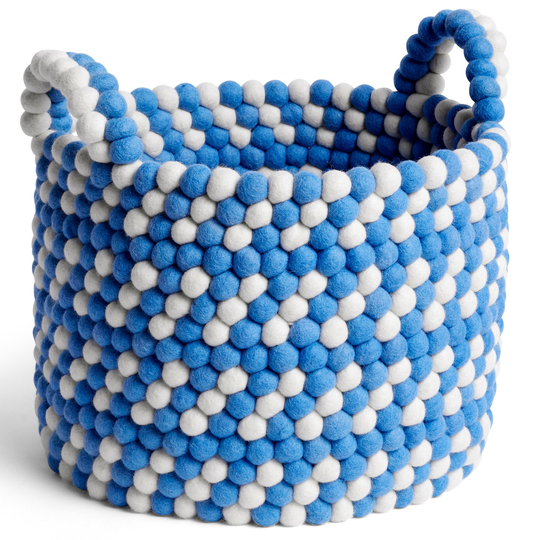 HAY Bead förvaringskorg med handtag, blue dash