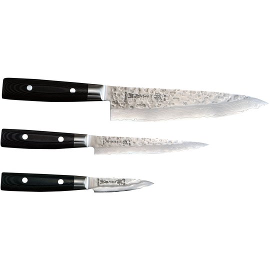 Yaxell Zen Knivset 3-delar - Kockkniv, Allkniv, Skalkniv