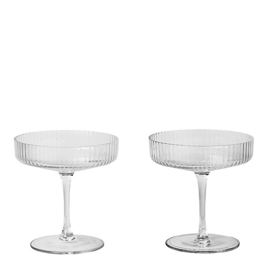 Ferm Living - Ripple Champagneglas 15 cl 2-pack Klar