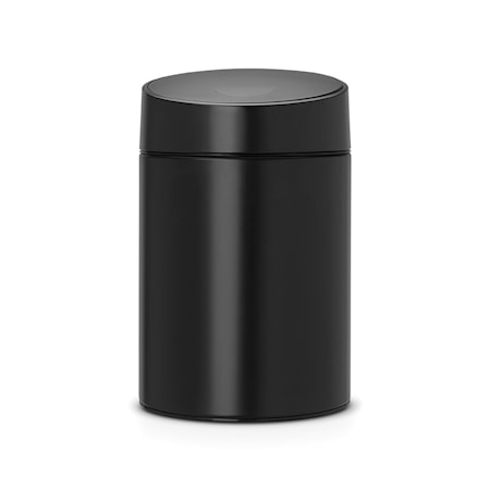 Slide Bin med svart plastlock, plastinnerhink (går att montera på vägg) 5 L Pure Black