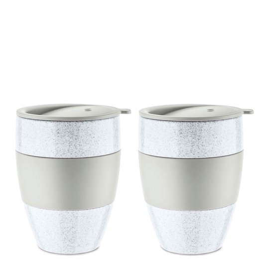 Koziol - Koziol Aroma To Go isolerad Mugg med lock 40 cl 2-pack Grå