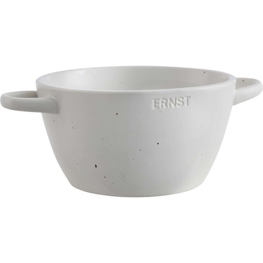 Ernst Sil i keramik,d19 h10 vit/prickig