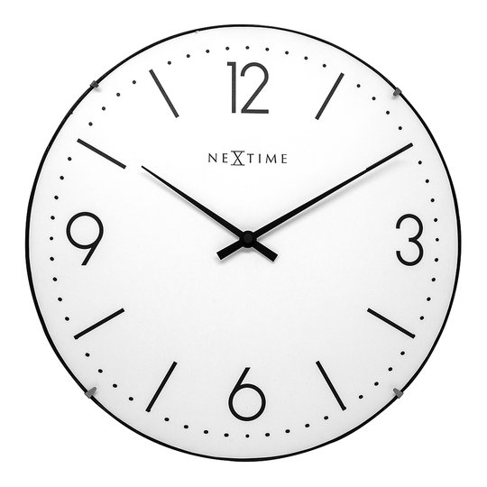 NeXtime - Basic Dome Väggklocka 35 cm Vit