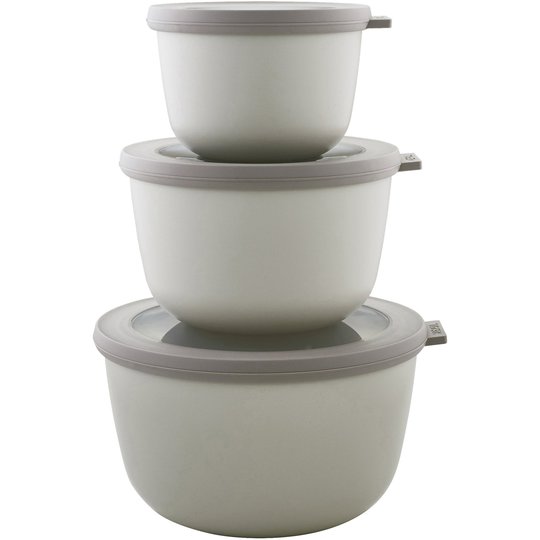 Rosti Mepal Skålset med Lock 3 st Hög Cirqula NordicWhite