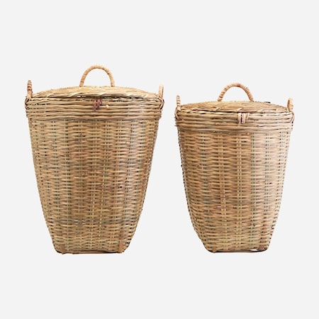 Korgar Set med 2 storlekar Bambu h: 58 cm & h: 48 cm