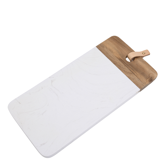 Modern House - Skärbräda Marmor Naturträ 35 cm Vit