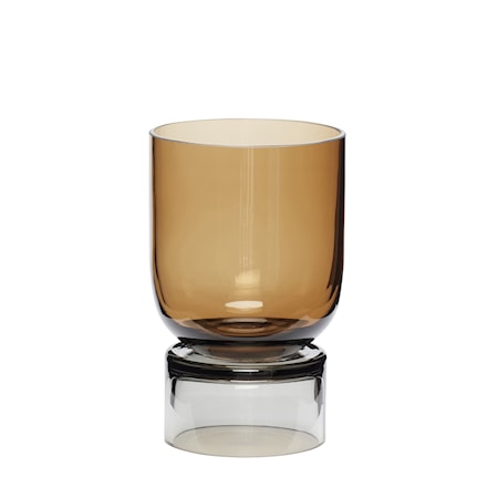 Vas Glas Amber Grå 18x11 cm