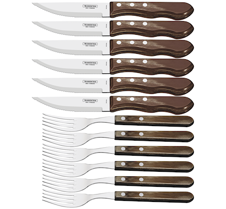 Churrasco Jumbo Grillbestickset Mörkbrun 12 delar