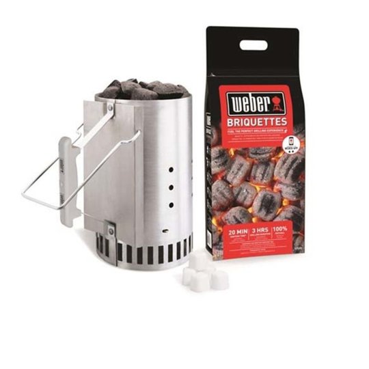 Weber Tändpaket - Grillstarter, 2kg briketter & 6tändkuber