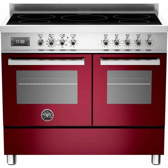 Bertazzoni PRO1005 Induktionsspis 100 cm, 2 ugnar, 5 zoner, Vinröd