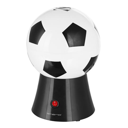 Emerio - Popcornmaskin Fotboll Svart/Vit
