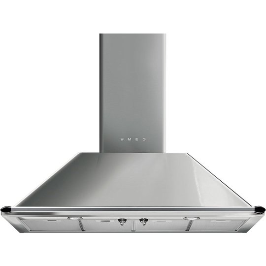 Smeg 110 cm väggmonterad fläkt i rostfritt stål