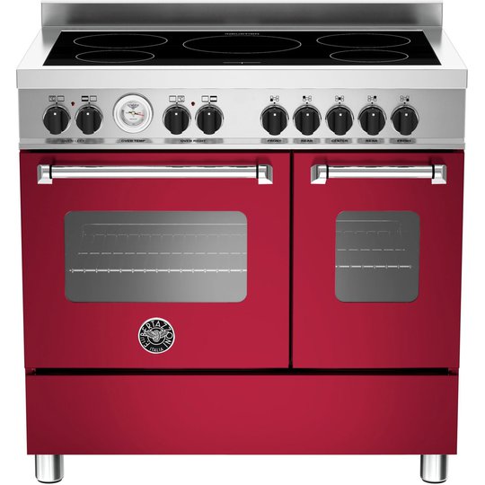 Bertazzoni MAS905IMFED Induktionshäll med 2 ugnar vinröd