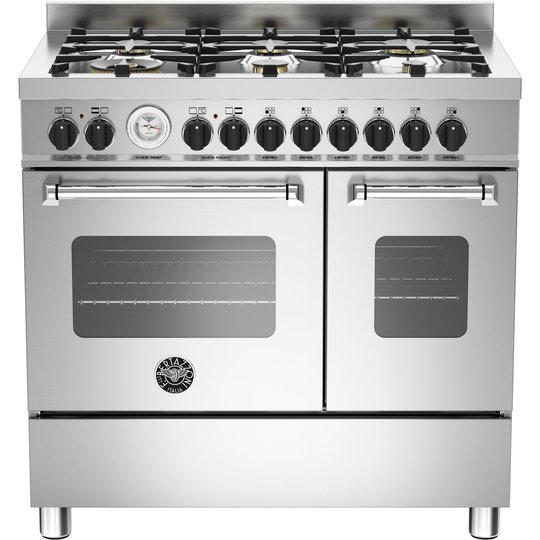 Bertazzoni MAS906 Gasspis 90 cm, 2 ugnar, 6 brännare, modell XT, rostfri