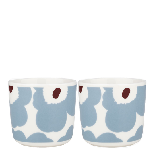 Marimekko - Unikko Mugg 2-pack 20 cl utan öra Blå/Vit