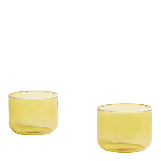 Hay - Tint Glas 2-pack Gul/Vit kant