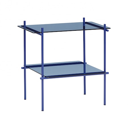 Bord Fyrkantigt Metall och Glas Blå