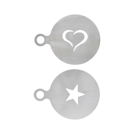 Kaffedekoration, Silver, Rostfrittstål, Set med 2 designer