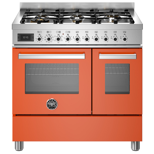 Bertazzoni PRO96L2EART Professional gasspis med dubbelugn, 90 cm, orange