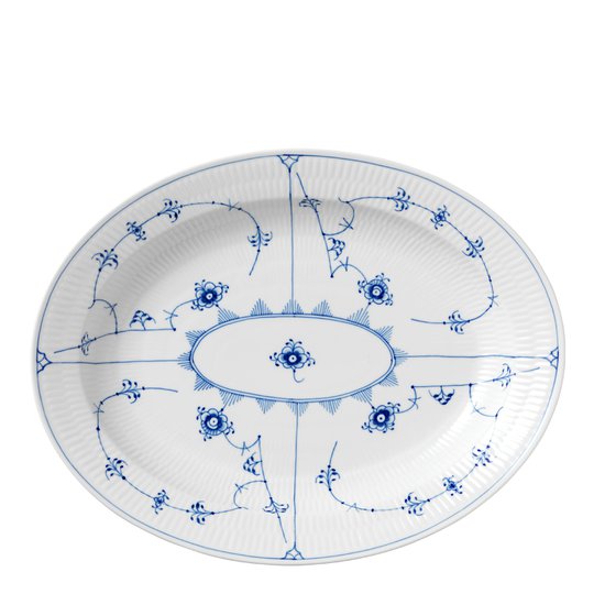 Royal Copenhagen - Blue Fluted Plain Fat 36,5 cm ovalt
