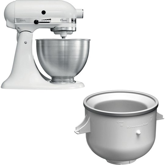 KitchenAid Classic Köksmaskin Vit + Glasstillbehör