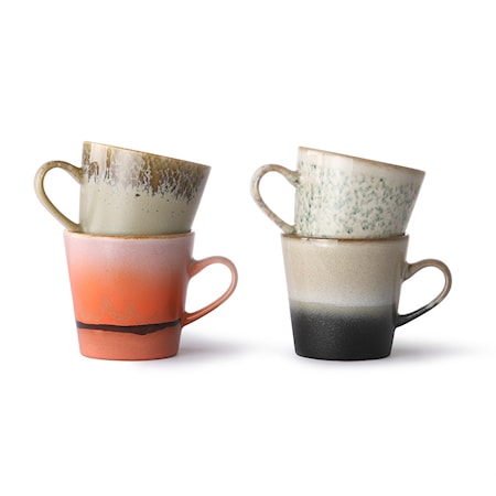 Ceramic 70's Americano Mugg 4 st