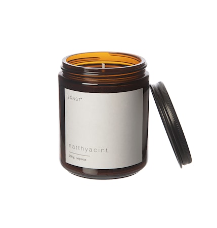 Doftljus i brunt glas m lock Natthyacint Ø 9 cm