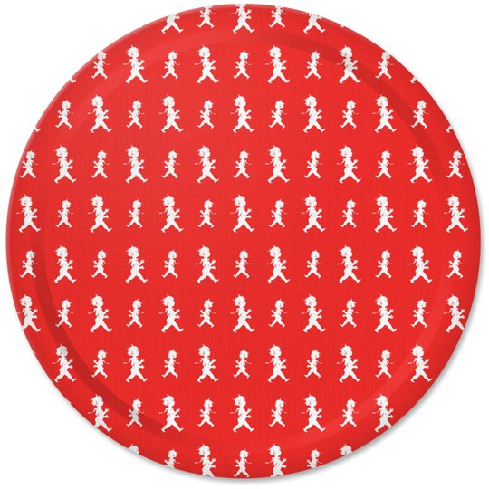 Solstickan Design Rund Röd Bricka 65cm