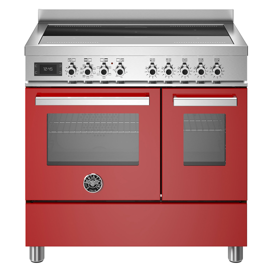 Bertazzoni PRO95I2EROT Professional induktionsspis med dubbelugn, 90 cm, röd
