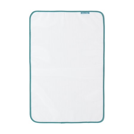 Strykduk för ömtåliga tyger vit med kanttyg i mint 40x60 mm Vit/Mint