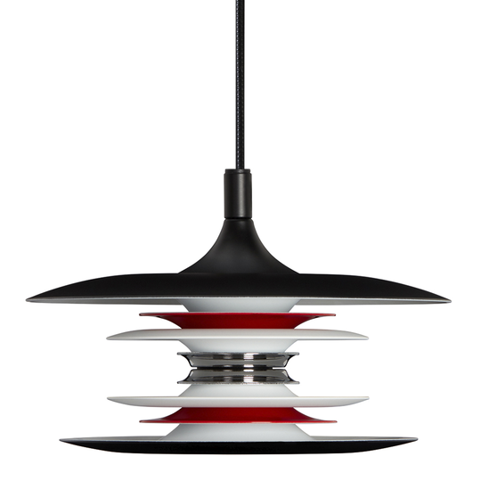 Belid - Diablo Taklampa Pendel 20 cm Matt Svart/Blank Röd