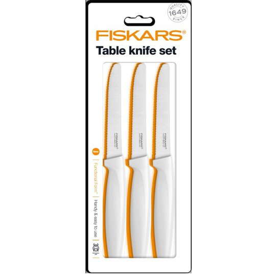 Fiskars Functional Form Bordskniv vit 3 st