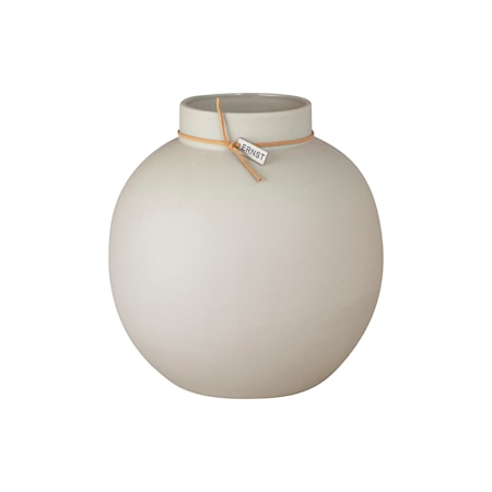 Vas stengods Rund Beige 22 cm