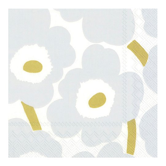 Marimekko - Servett Unikko 33x33 cm Vit/Silver