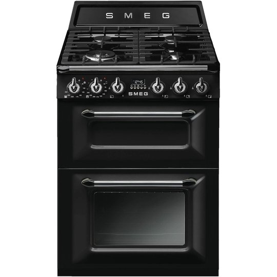 Smeg 60 cm Victoria Gashäll med 2 ugnar, Svart