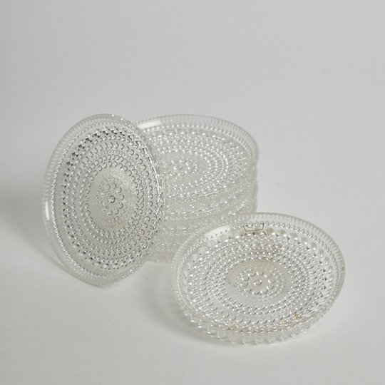 Iittala - SÅLD Glasunderlägg "Kastehelmi" 6 st