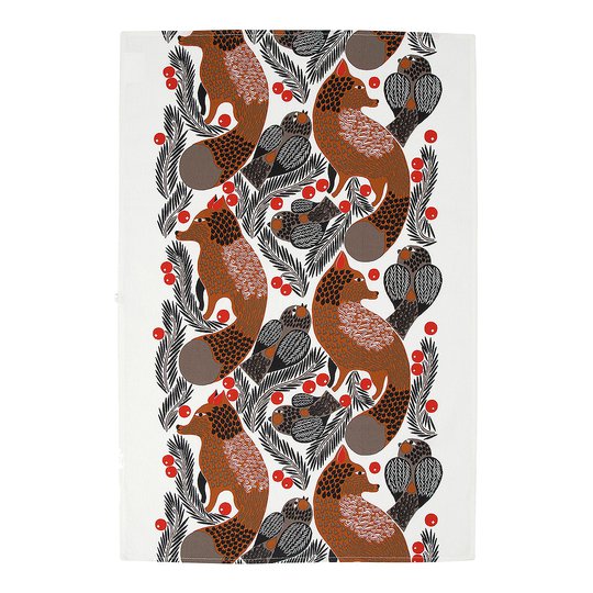 Marimekko - Ketunmarja Kökshandduk 47x70 cm Vit/Brun
