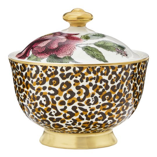Spode - Creatures of Curiosity Sockerskål med lock 20 cl Leopard