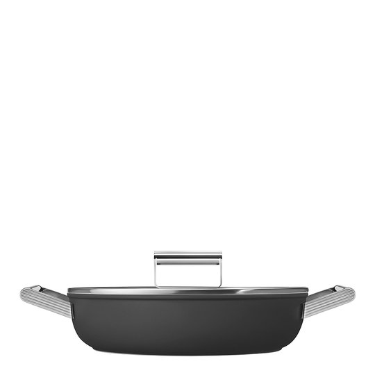 Smeg - 50's Style Traktörpanna Glaslock 28 cm Svart