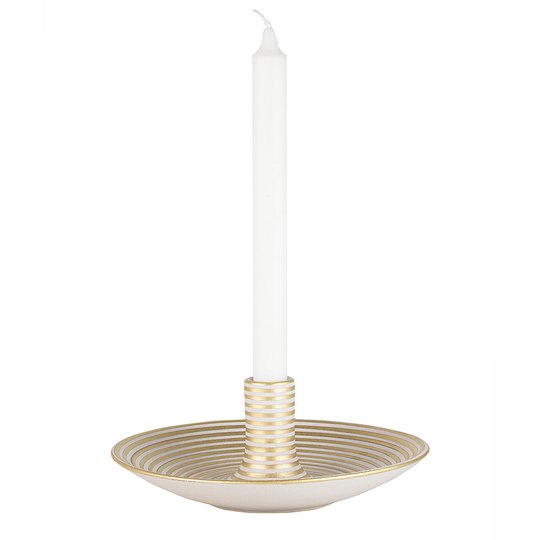 Paradisverkstaden - Linje Ljusfat 20 cm Vit/Guld