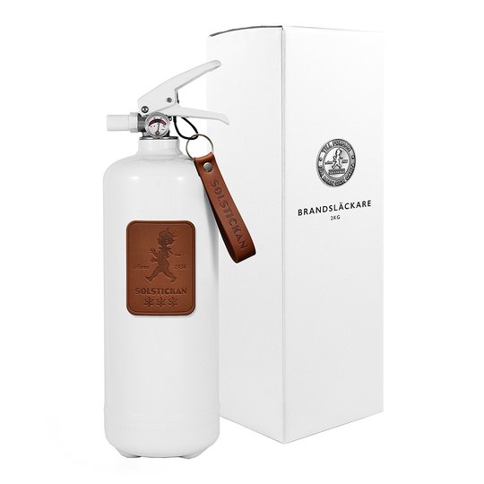 Solstickan - Brandsläckare 2 kg Vit/Läder Mörkbrun