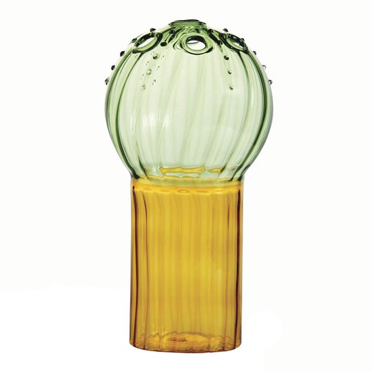 & klevering - Two Tone Vas Glas 17 cm Grön/Guld