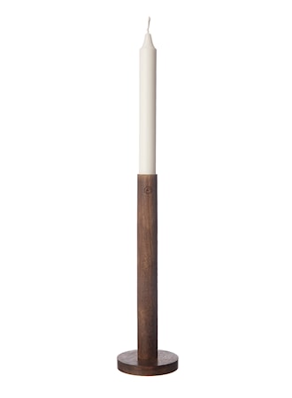 Ljusstake i Trä mörkbrun d8xh25 cm
