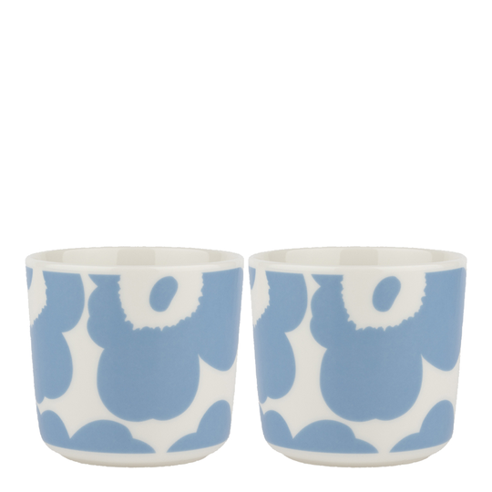 Marimekko - Unikko Mugg 2-pack 20 cl utan öra Sky Blue/Vit