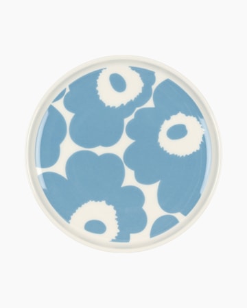 Oiva / Unikko Assiett 13,5Cm Vit/Blå
