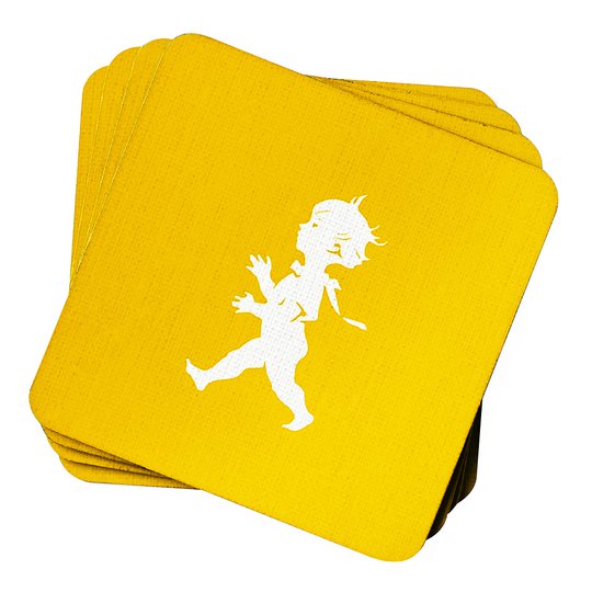 Solstickan - Glasunderlägg 10x10 cm 4-pack Gul