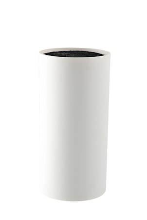 Knivblock vit med borst gummerad yta höjd 22,5 cm