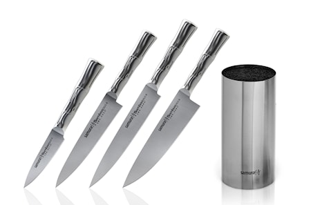 BAMBOO Knivset 4 knivar + Knivblock